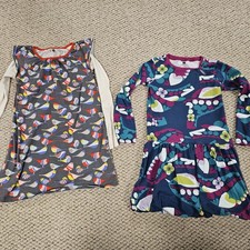 Lot of 2 - Tea Collection Girls Dresses Long Sleeved - Size 8 - Birds Nature