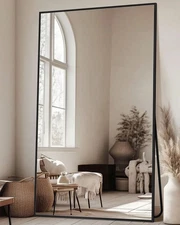 Antok Full Length Mirror, 58"X18" Floor Mirror, Floor Standing Mirror-FGQA