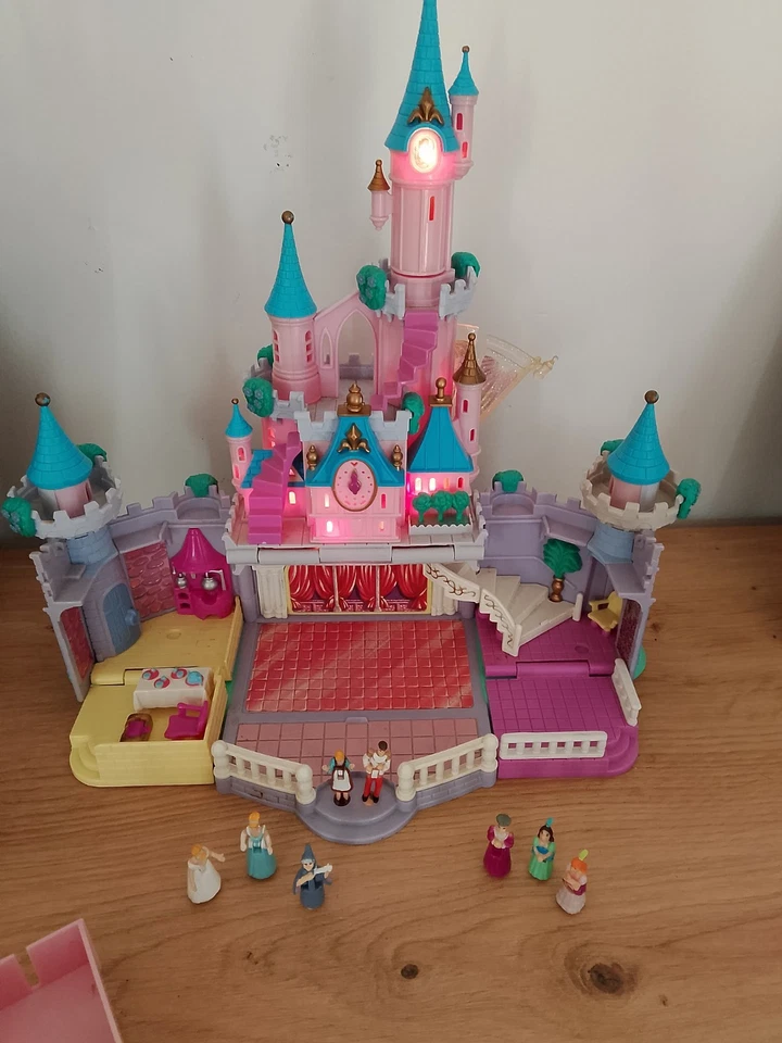 Château Cendrillon Polly Pocket Vintage Avec Personnages - Photo 2/4