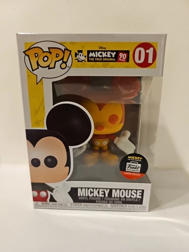 Funko Pop! Disney #01 Mickey Mouse Orange & Yellow Shop Exclusive In Protector