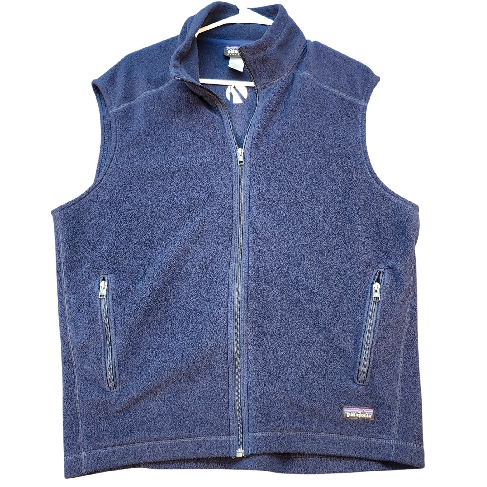 Patagonia Synchilla Fleece Vest Full Zip Sleeveless Outdoor Blue Large