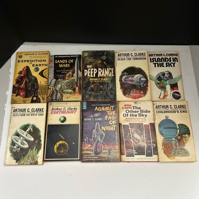 Arthur C. Clarke Vintage 1950s-70s Fantasy Sci-Fi PB Book Lot of 10 Good