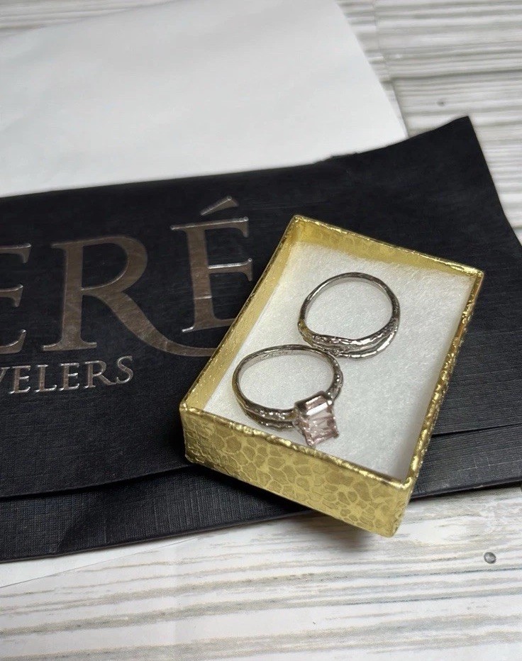 Artisan Created 14k Solid White Gold Morganite Ri… - image 8