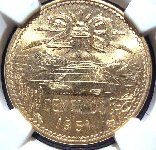 1951 Mexico 20 Centavo NGC UNC DETAILS KM 438 (A082)