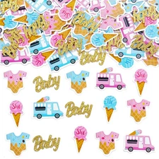 200 PCS What's The Scoop Confetti Pink Blue Gender Reveal Party Table Scatter