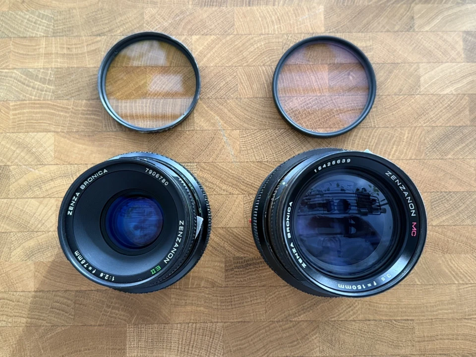 Bronica ETR-C, filme de 120 mm, 75mm f/2.8 + 150mm f/3.5, filme traseiro, SEM VISOR - Imagem 2 de 4