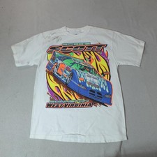 Robbie Scott 12 Racing Shirt Mens Medium White Autographed Graphic Princeton WV