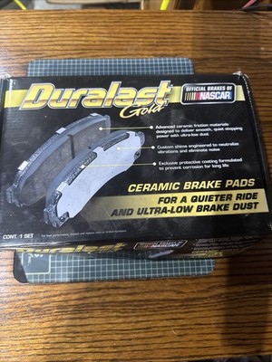 DURALAST GOLD CERAMIC BRAKE PADS (4PC) w HARDWARE DG1210 OPEN BOX FREE SHIP