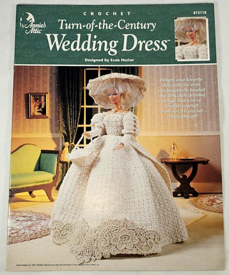 Annie's Attic Crochet Pattern Turn of the Century Wedding Dress Doll #872118