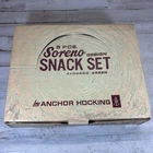 Anchor Hocking Soreno Avocado Green 8pc Snack Set T4000/167 NIB Vintage