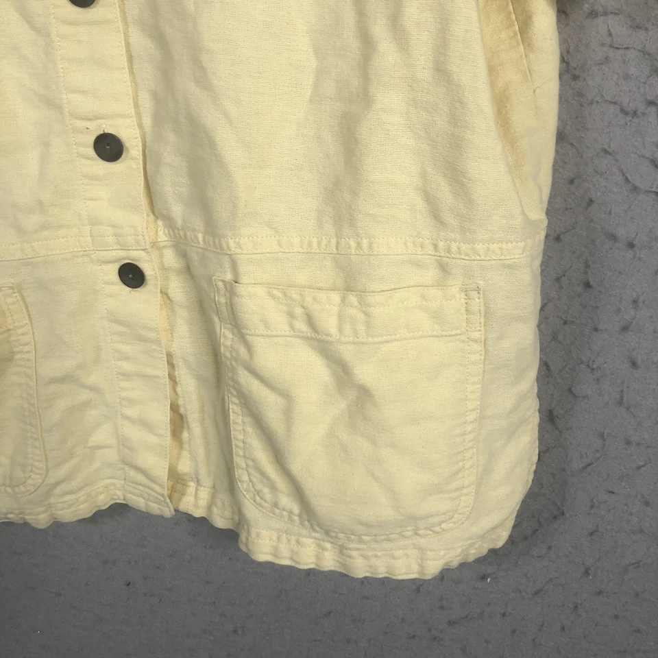 Camisa Colección Erika Mujer Pequeña Lino Botón Manga Corta Bolsillos Playa Foto 3 de 4