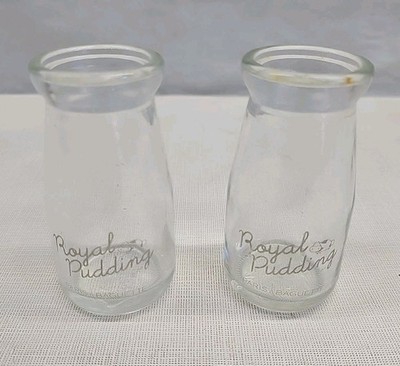 Royal Pudding Paris Baguette Milk Glass 3.75 In Set Of 2