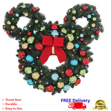 30 Mickey Figural Pre-Lit LED Wreath Christma...