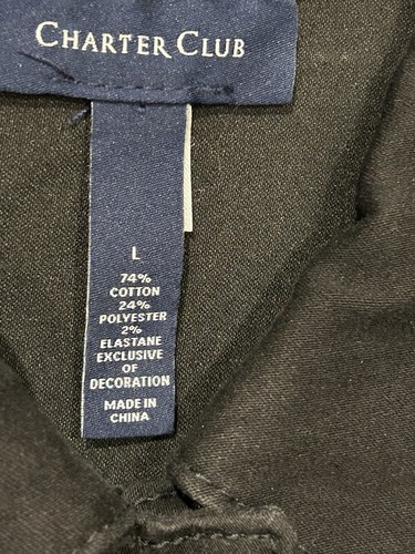 NEW Charter Club Black Denim Jacket Women's Floral Embroidered Stretch Large L - Picture 10 of 10