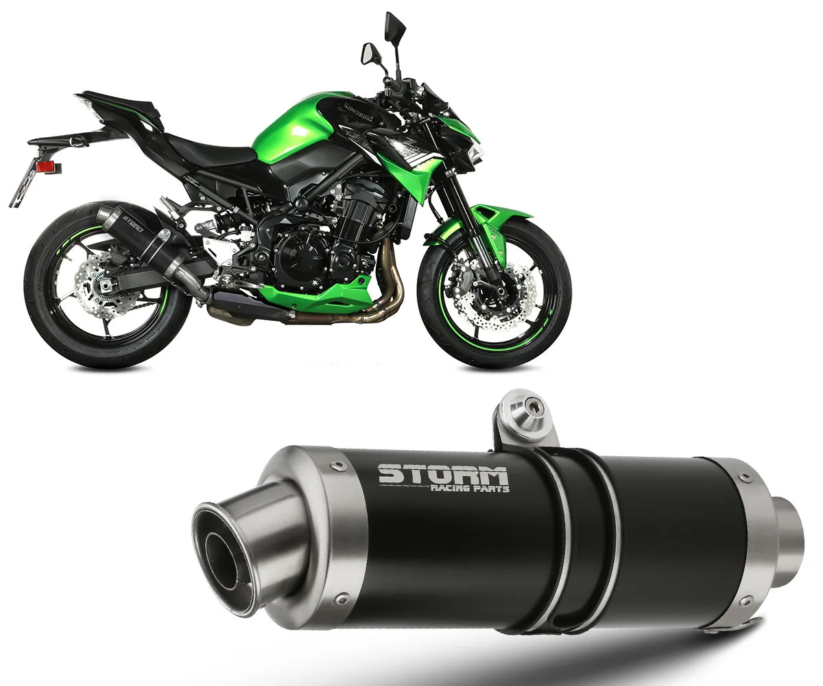 Exhaust Muffler Storm By Mivv Gp Steel Black Kawasaki Z 900 2020 > 2024