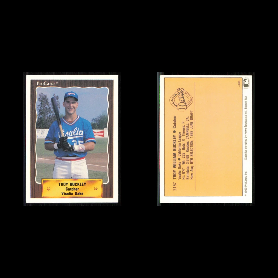 Troy Buckley #2157 1990 ProCards Visalia Oaks Baseball Card MLB NM - Image 3 of 3