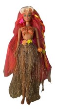 Vintage 1996 Mattel Hula Hair Barbie Doll 17047 Long Hair Skirt Bikini