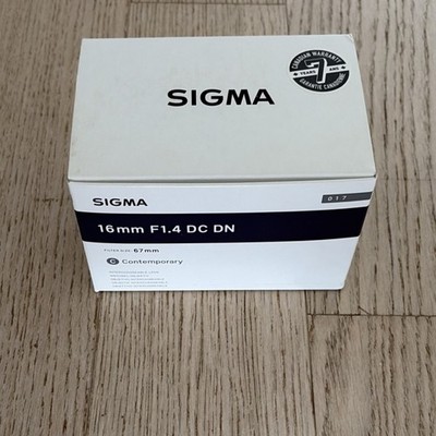 Sigma 16mm F1.4 DC DN Contemporary Lens, 67mm Filter, f/1.4 Aperture