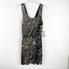 NWT Express Black & Gold Sequin Party Cocktail New Years Gatsby Mini Dress Sz S