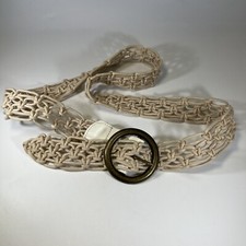 Vintage Boho Cord Macrame Adjustable Belt Brass Buckle
