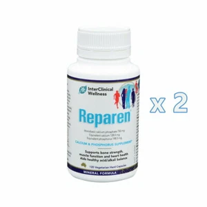2 x InterClinical Wellness Reparen 120 Capsules ICL Health Calcium & Phosphorus