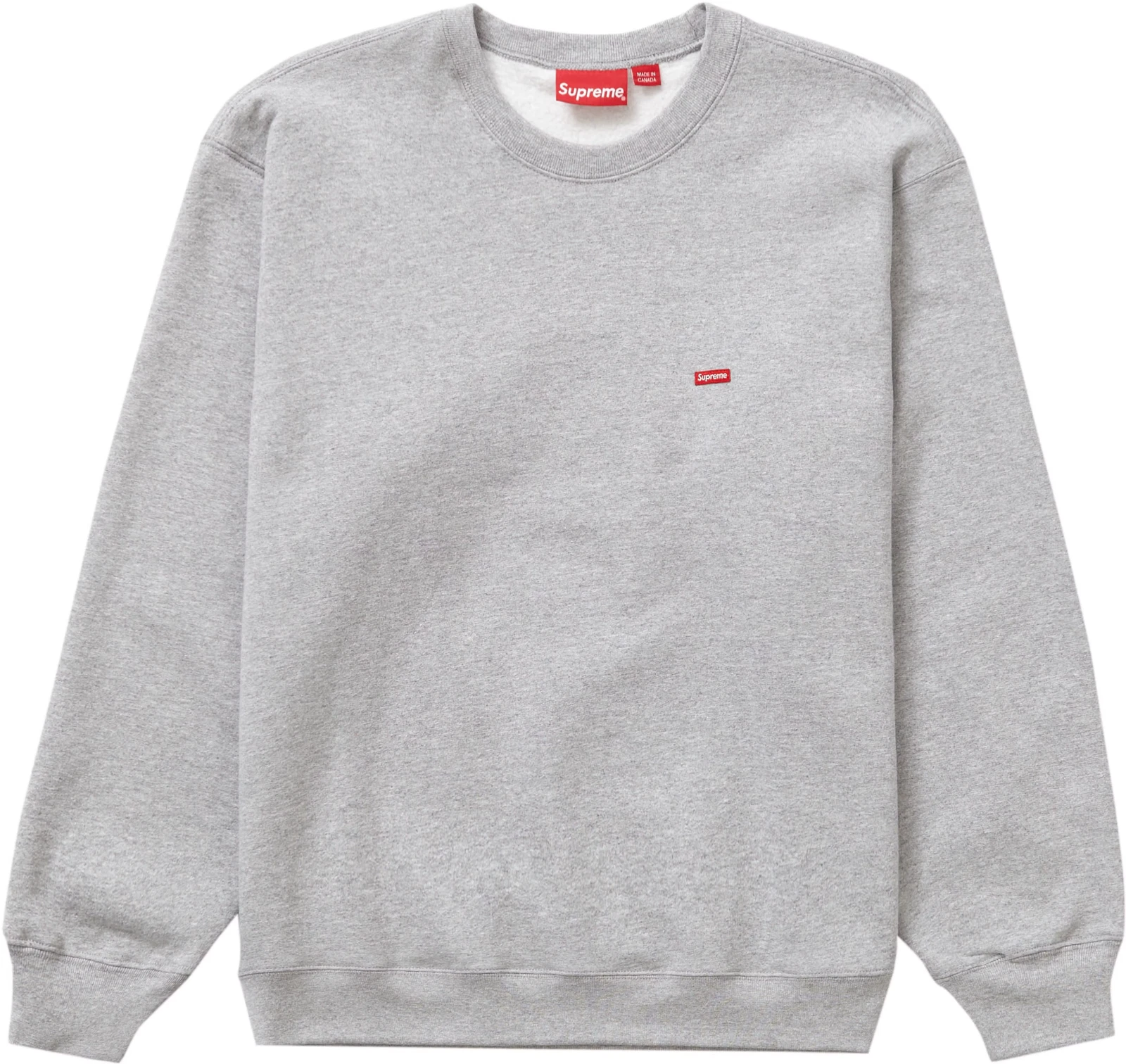 Sweat col rond Supreme SS21 petite boîte, grand, gris bruyère, neuf