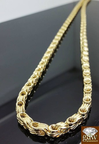 Real 10 k Yellow Gold Byzantine chino 