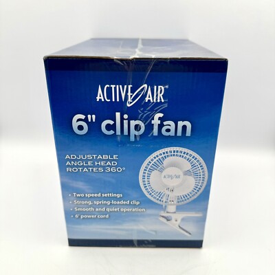 Active Air ACFC6 6'' Clip Fan 2 Speed Desk and Tent Hydroponic Ventilation NEW