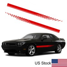 2pcs 74.8 Red Speed Afterimage Racing Style Stripe Car Body Side Fender Sticker