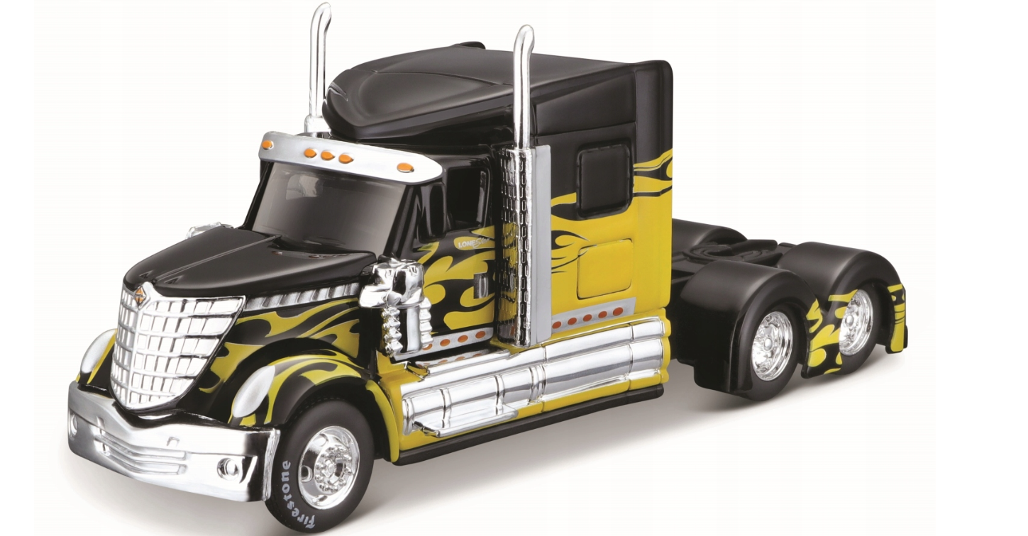Truck/Lorry International Lonestar Model Toy Diecast Yellow 1:64 Scale Maisto