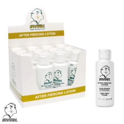 12 x 50ml - STUDEX PIERCING AFTERCARE LOTION : HEALING AND PROTECTION -EAR NAVEL