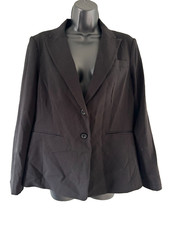 NWT Premise Black 2 Button Close Blazer Jacket Black  White Striped Lining 6