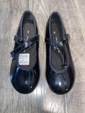 ABT American Ballet Theatre Girls Black Patent Tap Shoes Size 8 Spotlight