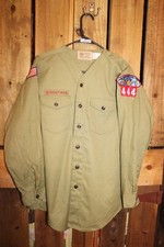 Boy Scouts of America Uniform Youth Shirt Vintage Green Long Sleeve L 16