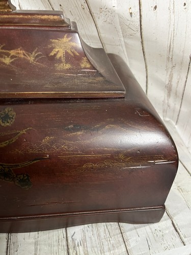 Hand Painted Red Gold Chinoiserie Vintage Bombay Company Storage Box Chest - Picture 7 of 23