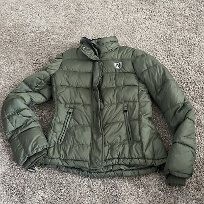 VTG AMERICAN EAGLE Puffer Jacket Coat Army Green Women's