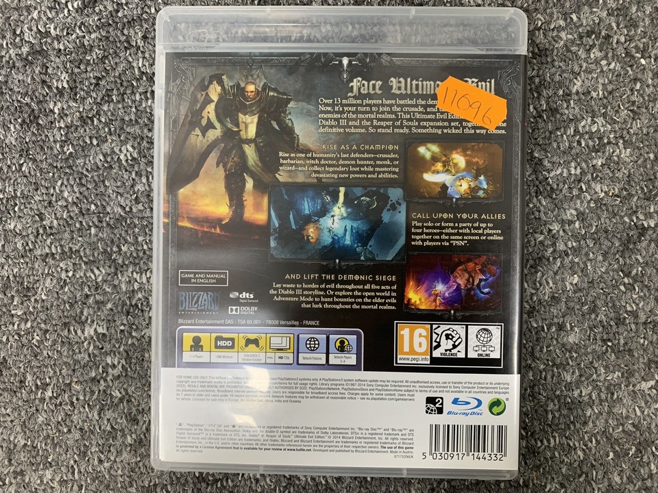 Diablo 3 Reaper Of Souls Ultimate Evil Edition Playstation 3 PS3 ...
