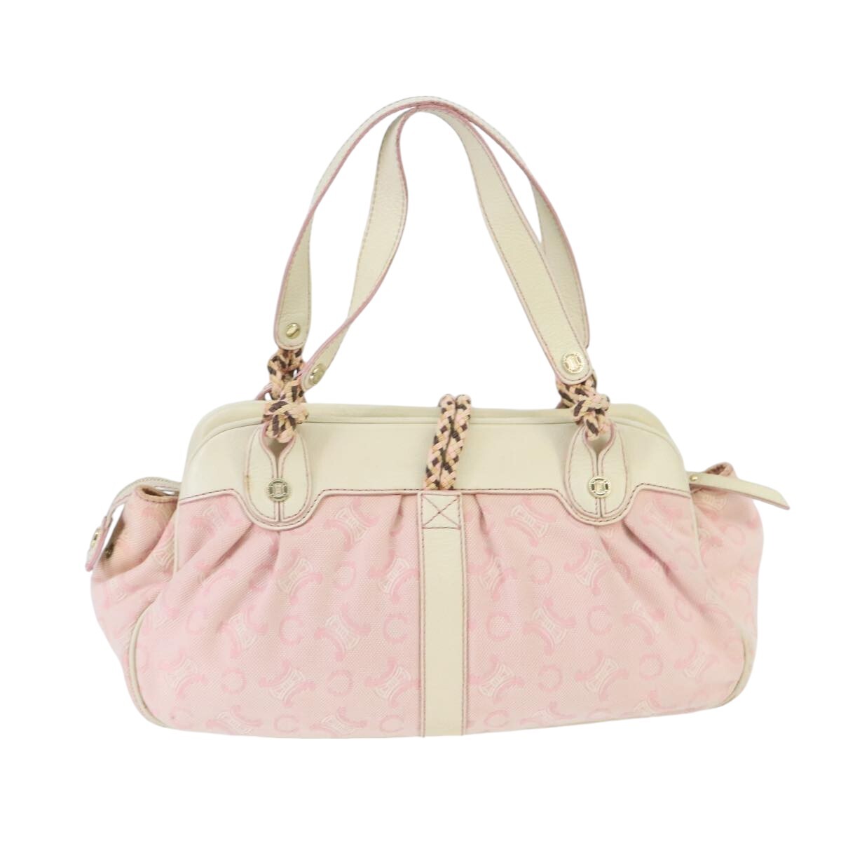 CELINE C Macadam Canvas Shoulder Bag Gold Pink Auth 99491 | eBay CELINE C Macadam Canvas Shoulder Bag Gold Pink Auth 99491 | eBay