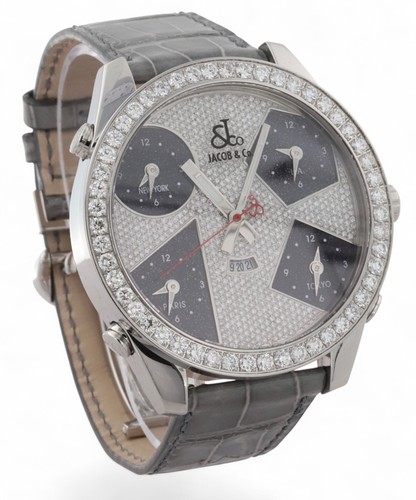 JACOB & CO. 5 Five Time Zone AUTOMATIC - Diamond Dial & 3ct Diamond Bezel - 47mm - Bild 8 von 24