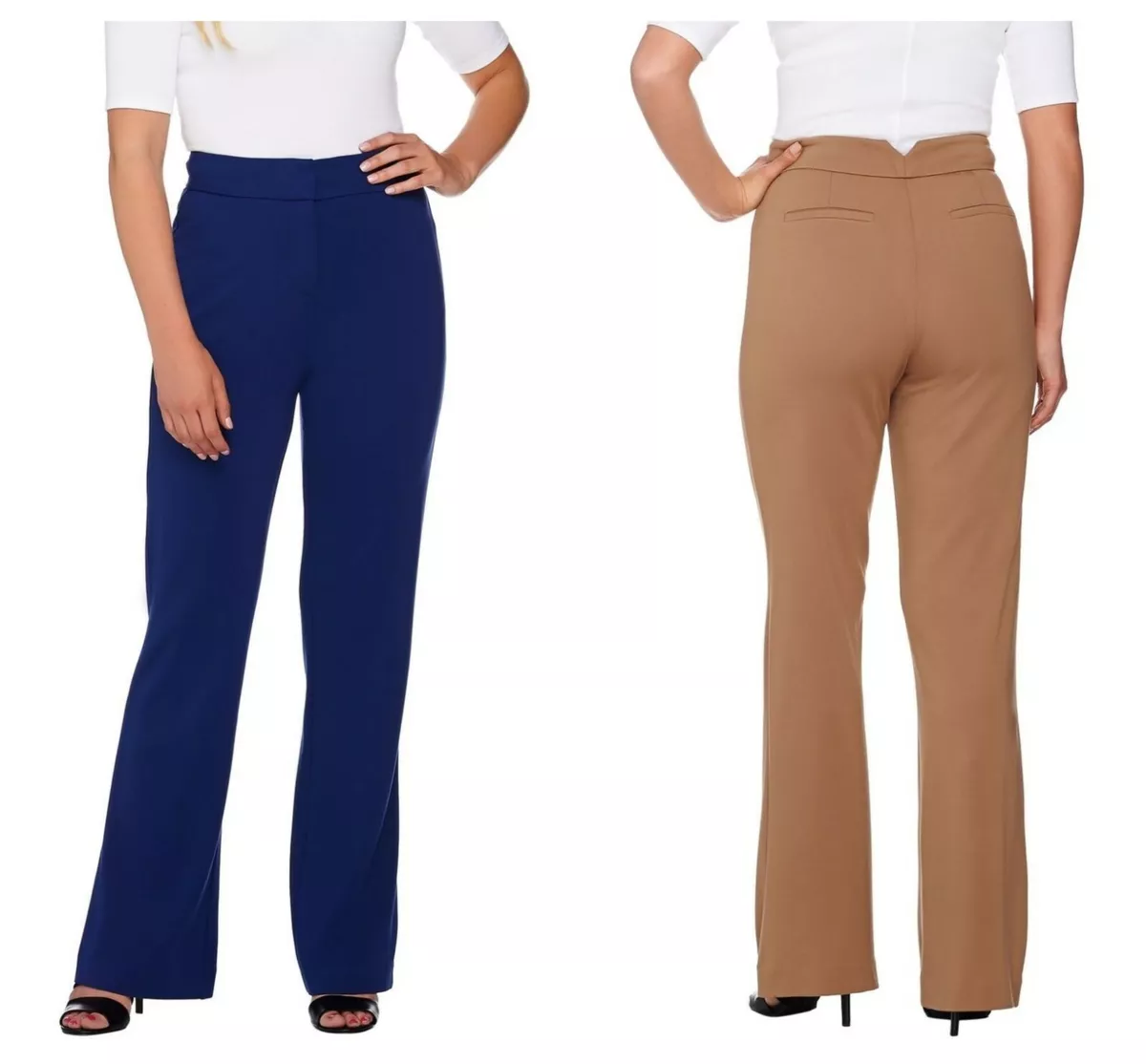 SHAPE FX CHIC FLY FRONT PONTE KNIT BOOTCUT PANTS Sz 4 NEW 50
