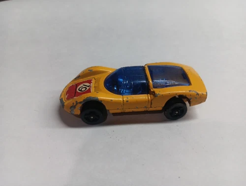 Vintage Corgi Rockets Diecast PORSCHE CARRERA 6 RACING CAR No.19 Yellow F1 Toy