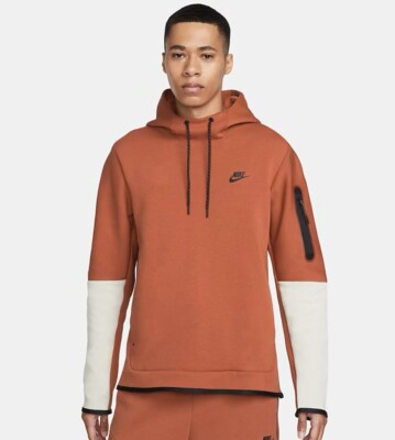 Nike Tech Fleece Pullover Hoodie Burnt Orange White Black DD5174-825 Mens  Sz XXL | eBay