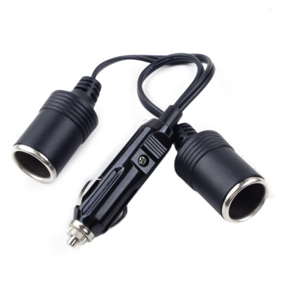 DC 12V Car Dual Way Cigarette Lighter Socket Extension Lead Adaptor  Splitter jn