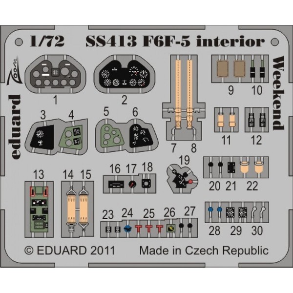 MW22 Eduard SS413 F6F-5 Interior S.A. Weekend 1/72 Zoom Set For Eduard-image