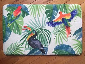Tropical Paradise Parrot Memory Foam Bath Rug Botanical Spring Image Is Loading Tropical Paradise Parrot Memory Foam Bath Rug Botanical