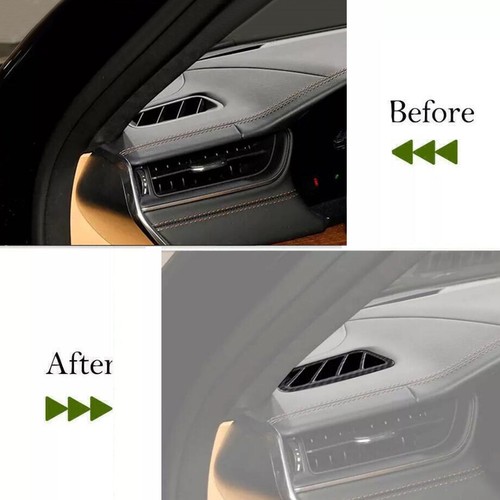 For 2022-2024 Jeep Grand Cherokee Carbon Fiber Side Air Vent Outlet Cover Trim2* - Picture 6 of 17