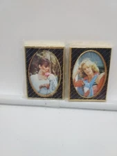 Vintage 80’s Mini Black Gold metal Picture Photo Frames Set Of Two Hong Kong