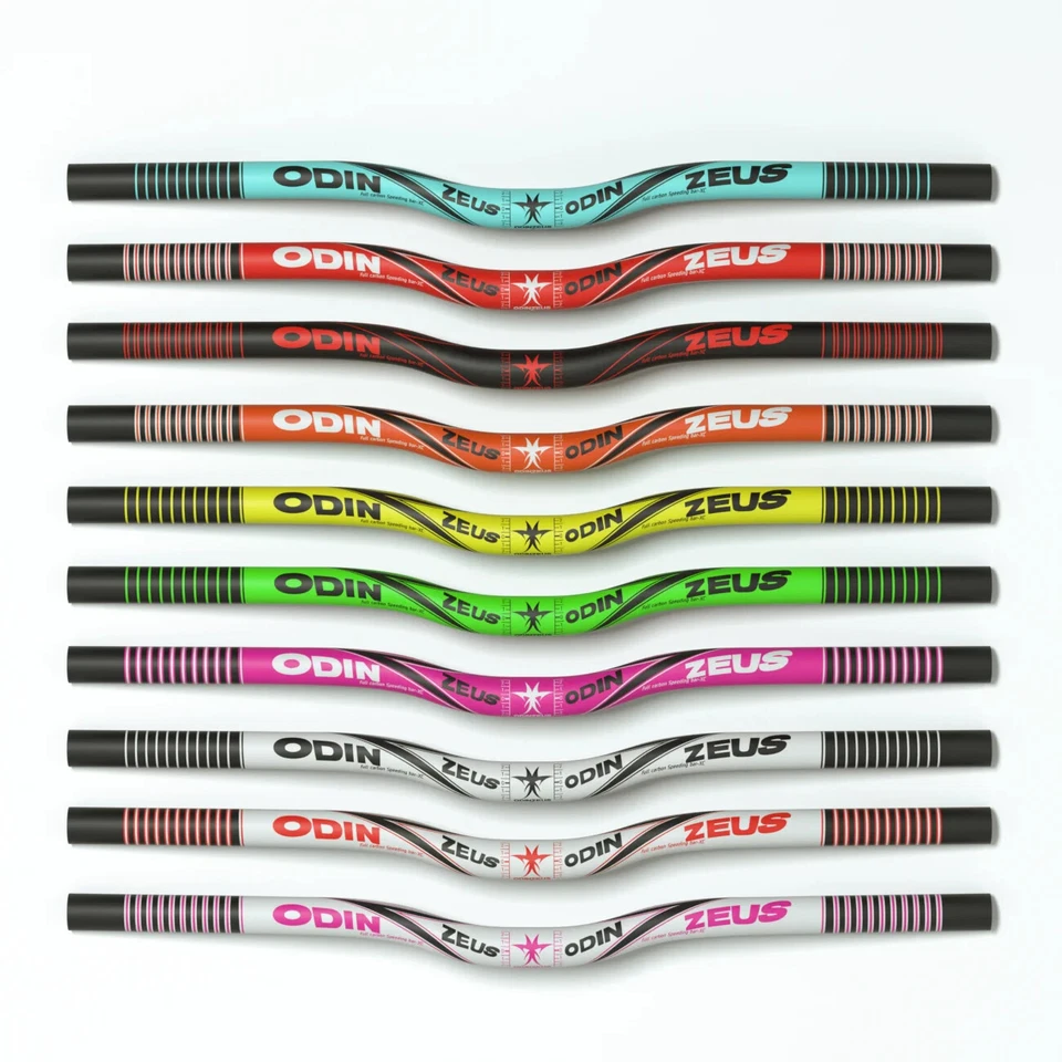 Manillar de bicicleta de montaña de carbono completo 31,8/25,4/35*580-740 mm abrazadera plana/barra de elevación Foto 2 de 4