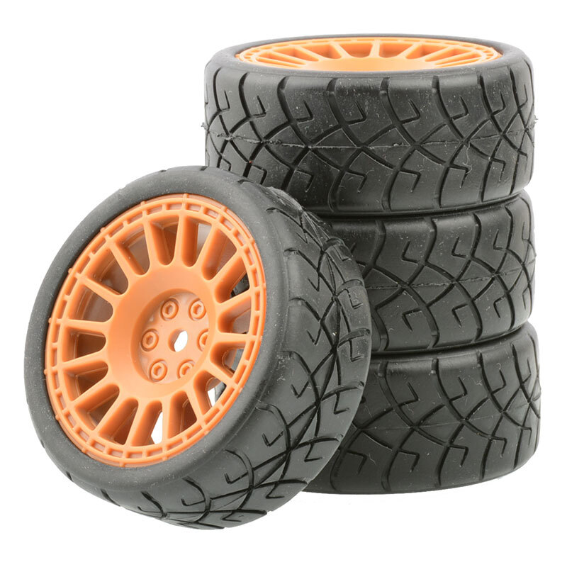 RC Car Rubber Tires & Wheels Rims 12mm Hex Hub for Tamiya hsp hpi FW06 TT02 D4