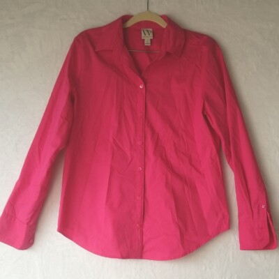 Worthington Women's Pink Magenta Button Down Shirt Size S